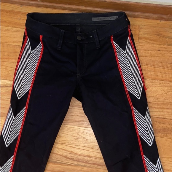 rag & bone black embroidered skinny jeans - Picture 1 of 6